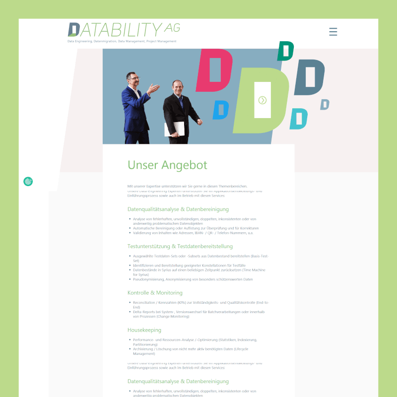 Firmenwebseite Datability AG